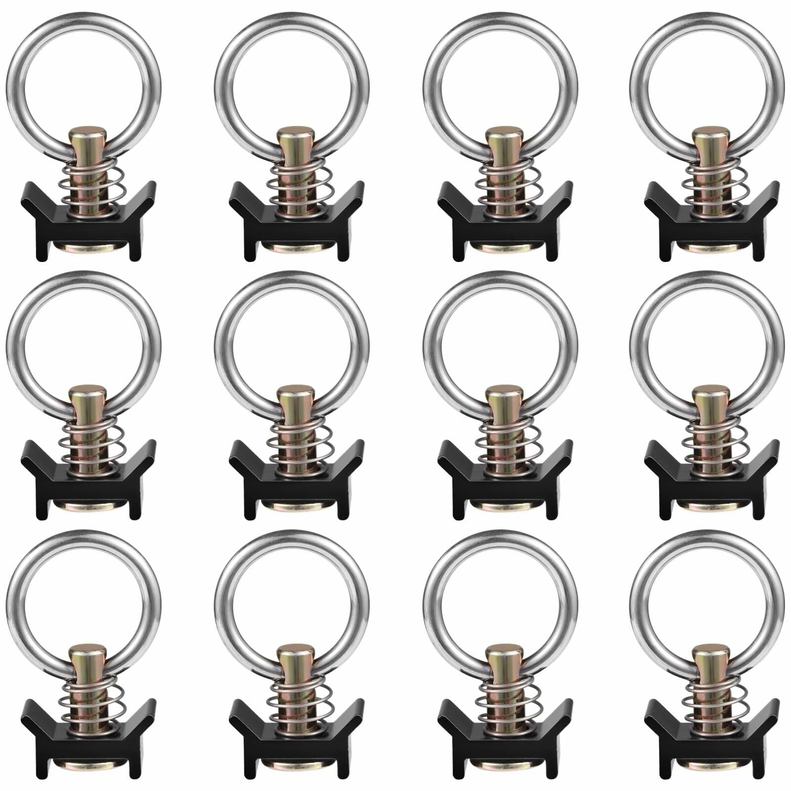 12 PCS Black L Track Single Stud Fittings with Round Ring for Barn Door