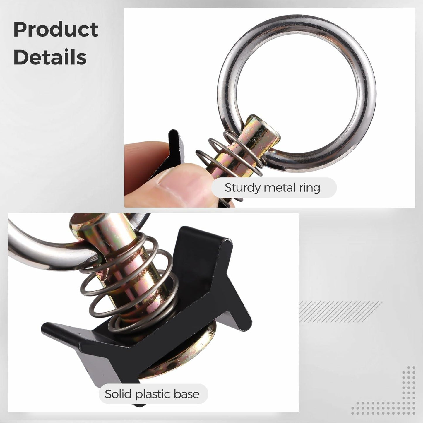 12 PCS Black L Track Single Stud Fittings with Round Ring for Barn Door