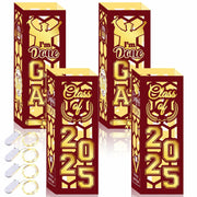 6 Pcs Graduation Table Centerpieces Lantern Boxes LED Light Red Class 2025