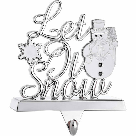 Klikel Metal Christmas Stocking Holder White Snowflake Snowman MPN 83411