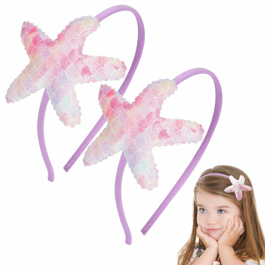 Geosoo Starfish Laser Mermaid Hair Band Lavender Glitter Hair Accessory