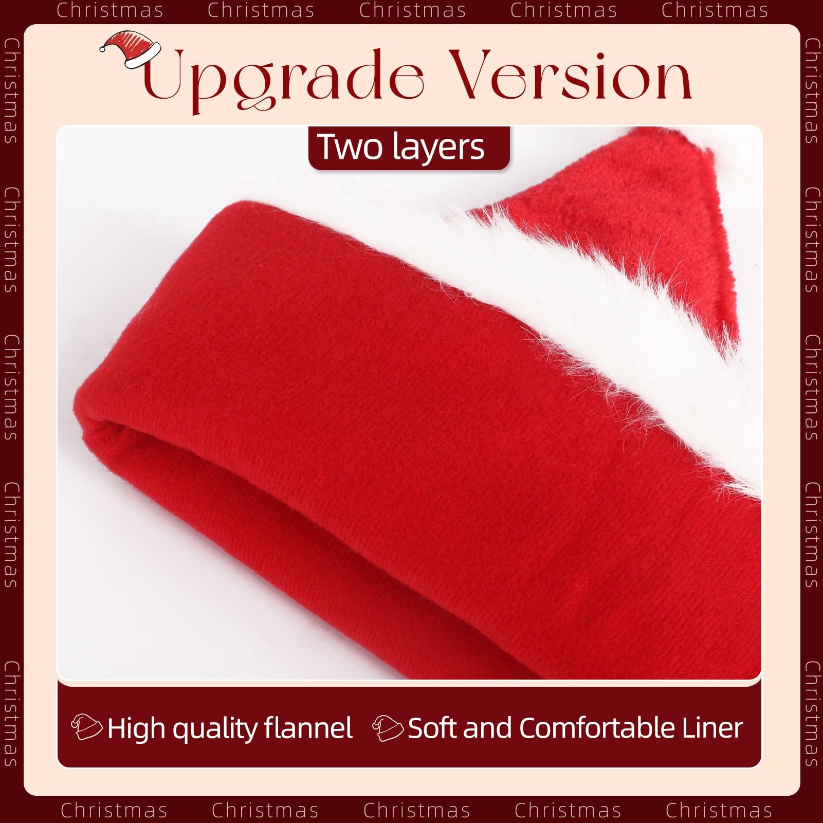 Lainlight Santa Hat Adult Plush Brim Comfort Liner Red