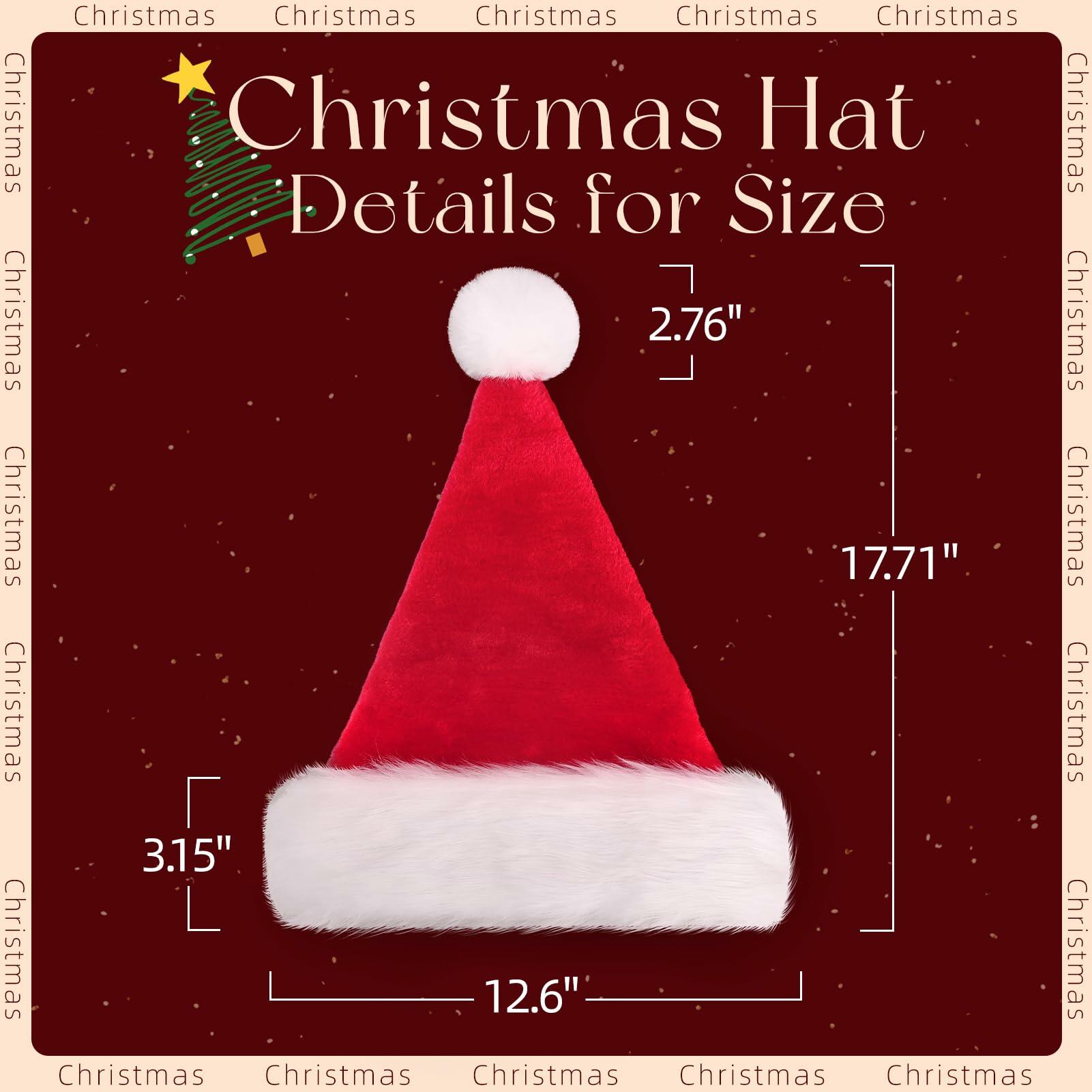 Lainlight Santa Hat Adult Plush Brim Comfort Liner Red