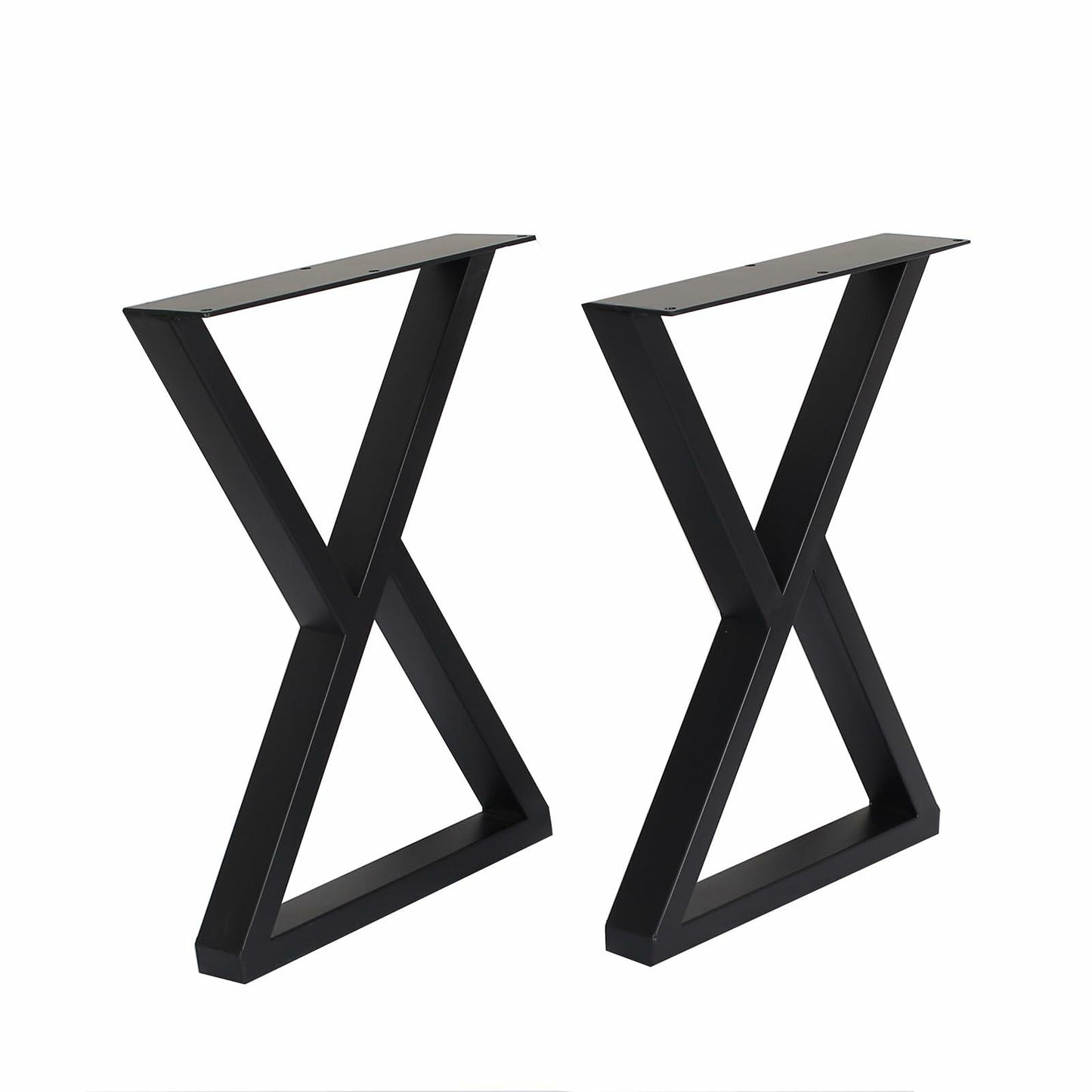 Herkii Heavy Duty Metal Table Legs 16" H x 11" W Black Set of 2