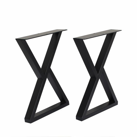 Herkii Heavy Duty Metal Table Legs 16" H x 11" W Black Set of 2