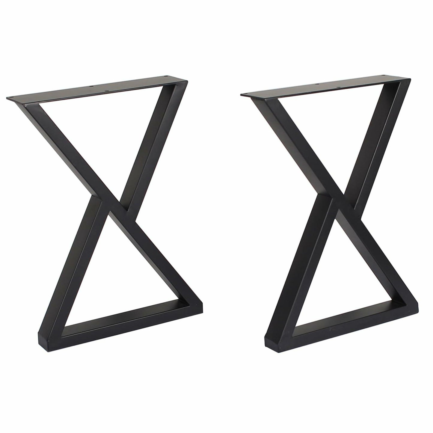 Herkii Heavy Duty Metal Table Legs 16" H x 11" W Black Set of 2