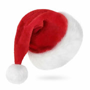 Lainlight Santa Hat Adult Plush Brim Comfort Liner Red