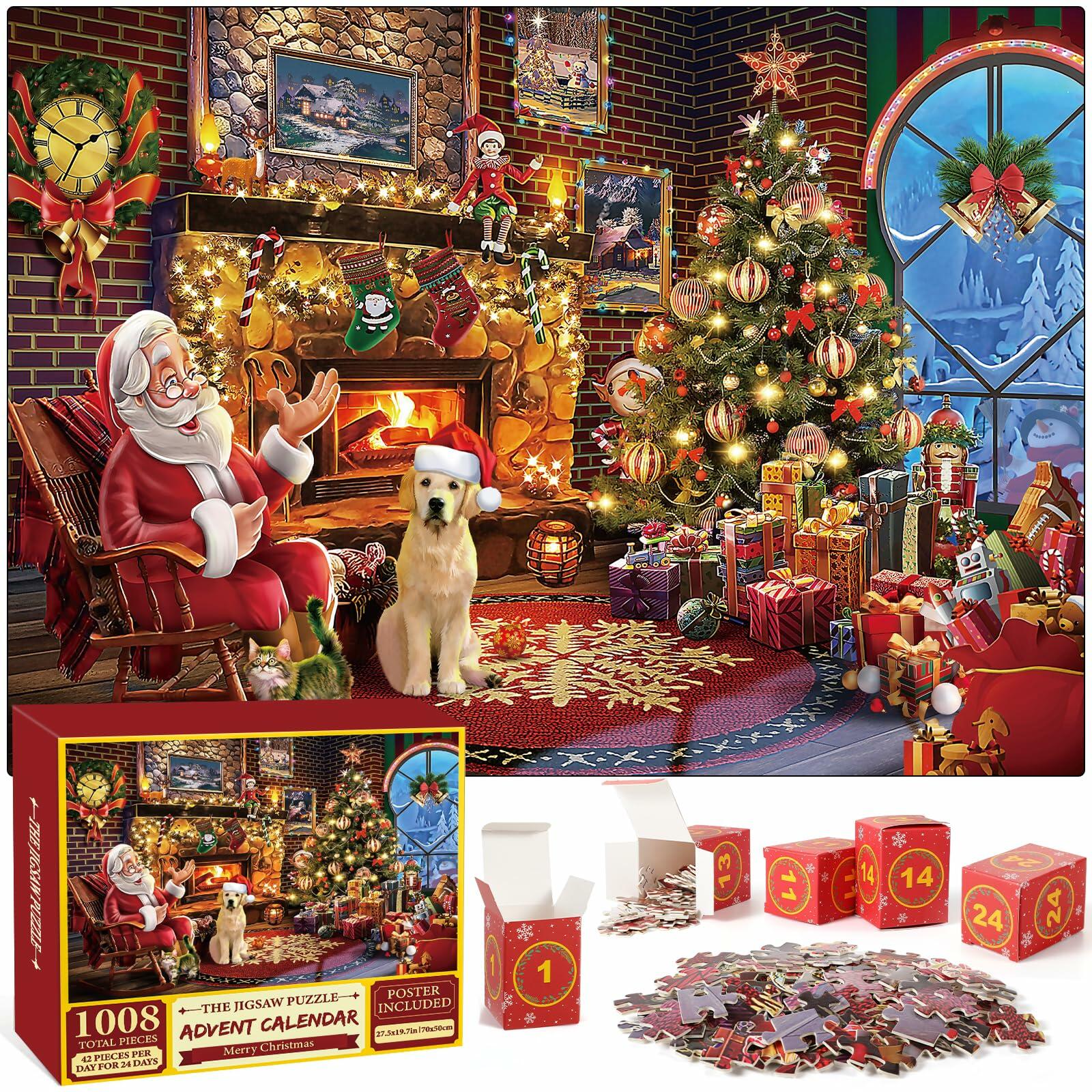 Advent Calendar 2025 Christmas Jigsaw Puzzle 1008 Pieces Cartoon Theme