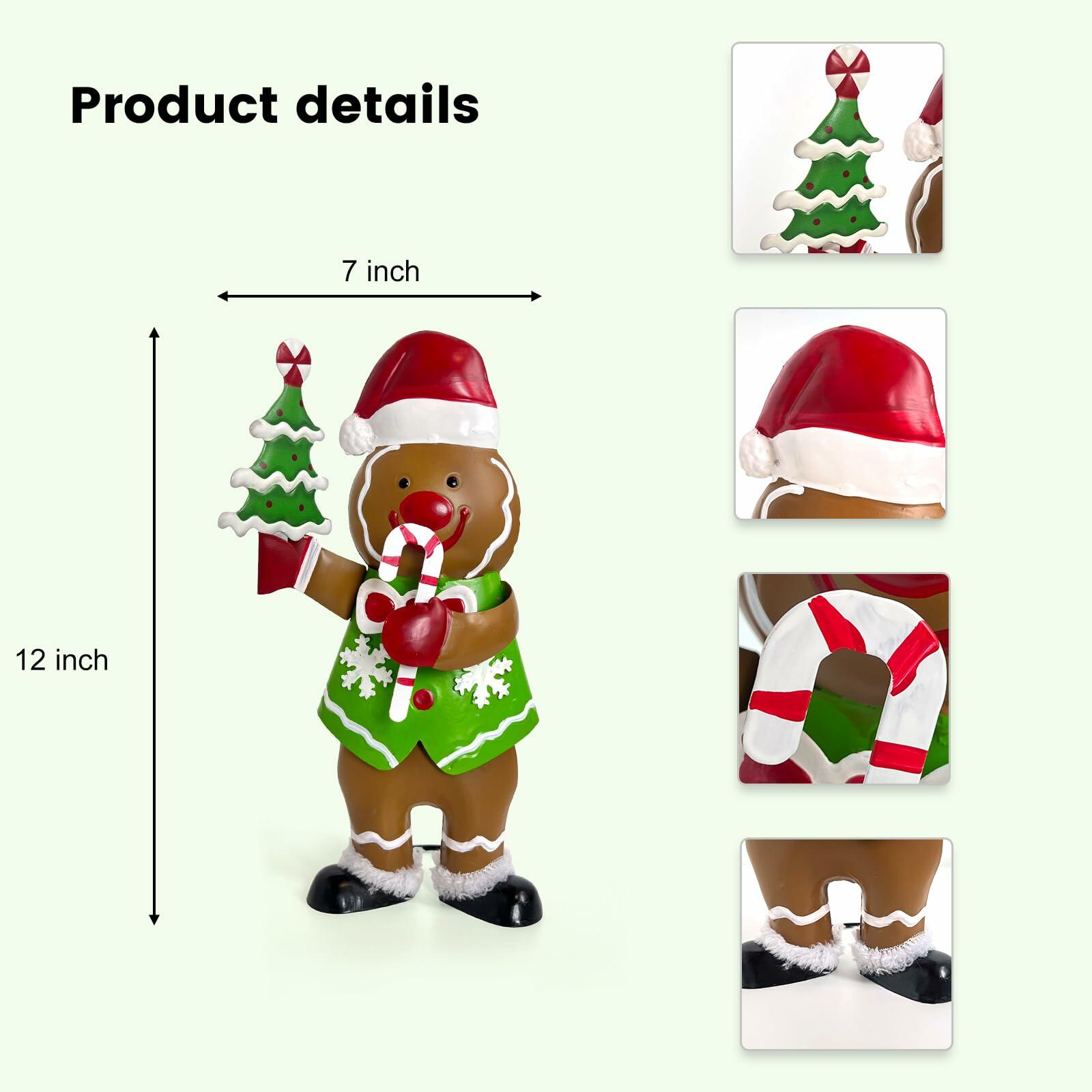 LIFFY Gingerbread Man Statue Christmas Decoration Handmade Indoor Decor Lights