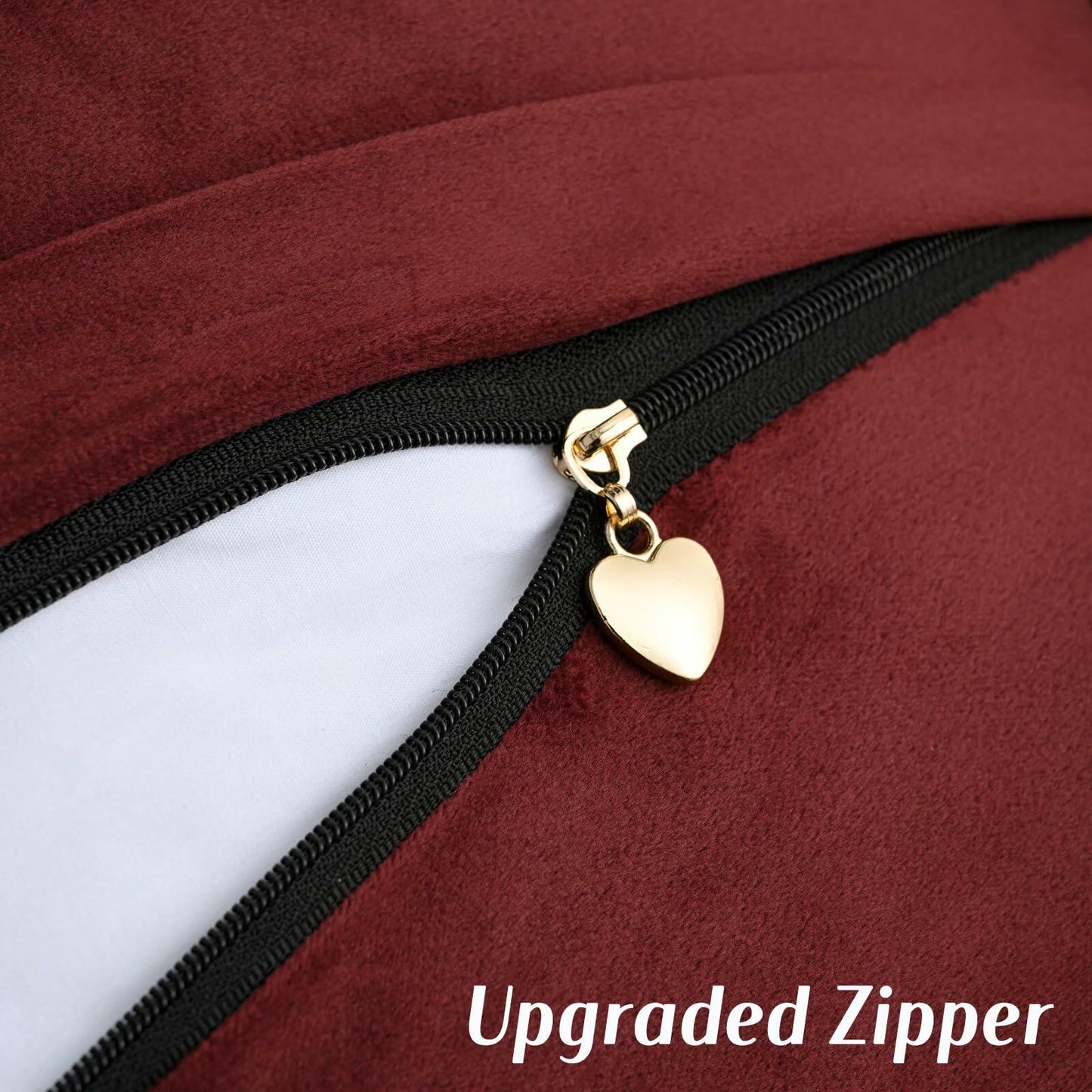 FUTEI Burgundy Chenille Throw Pillow Covers 22x22 Inch Set of 2 Soft Cozy