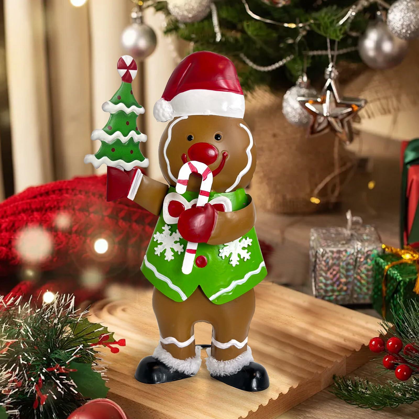 LIFFY Gingerbread Man Statue Christmas Decoration Handmade Indoor Decor Lights