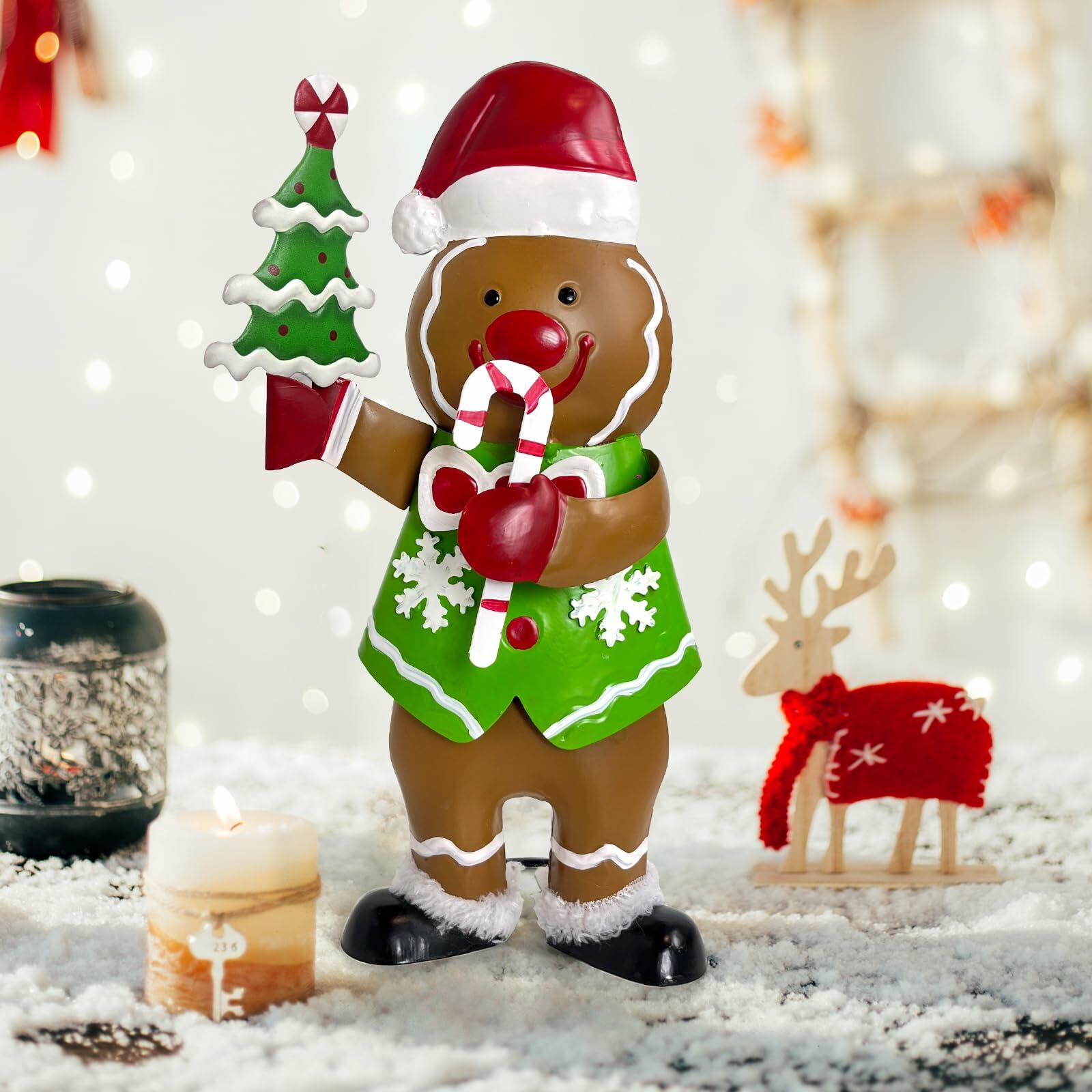 LIFFY Gingerbread Man Statue Christmas Decoration Handmade Indoor Decor Lights