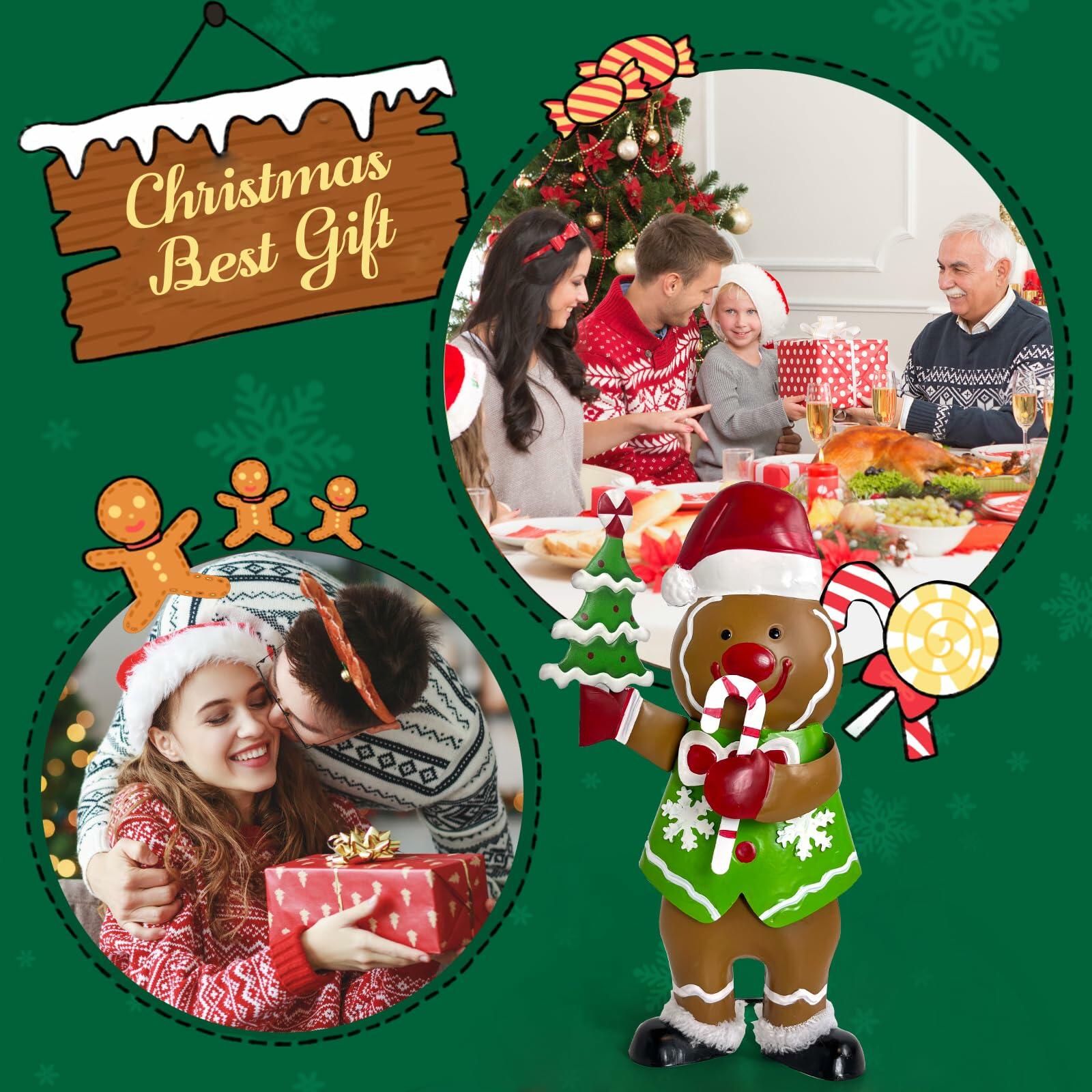 LIFFY Gingerbread Man Statue Christmas Decoration Handmade Indoor Decor Lights