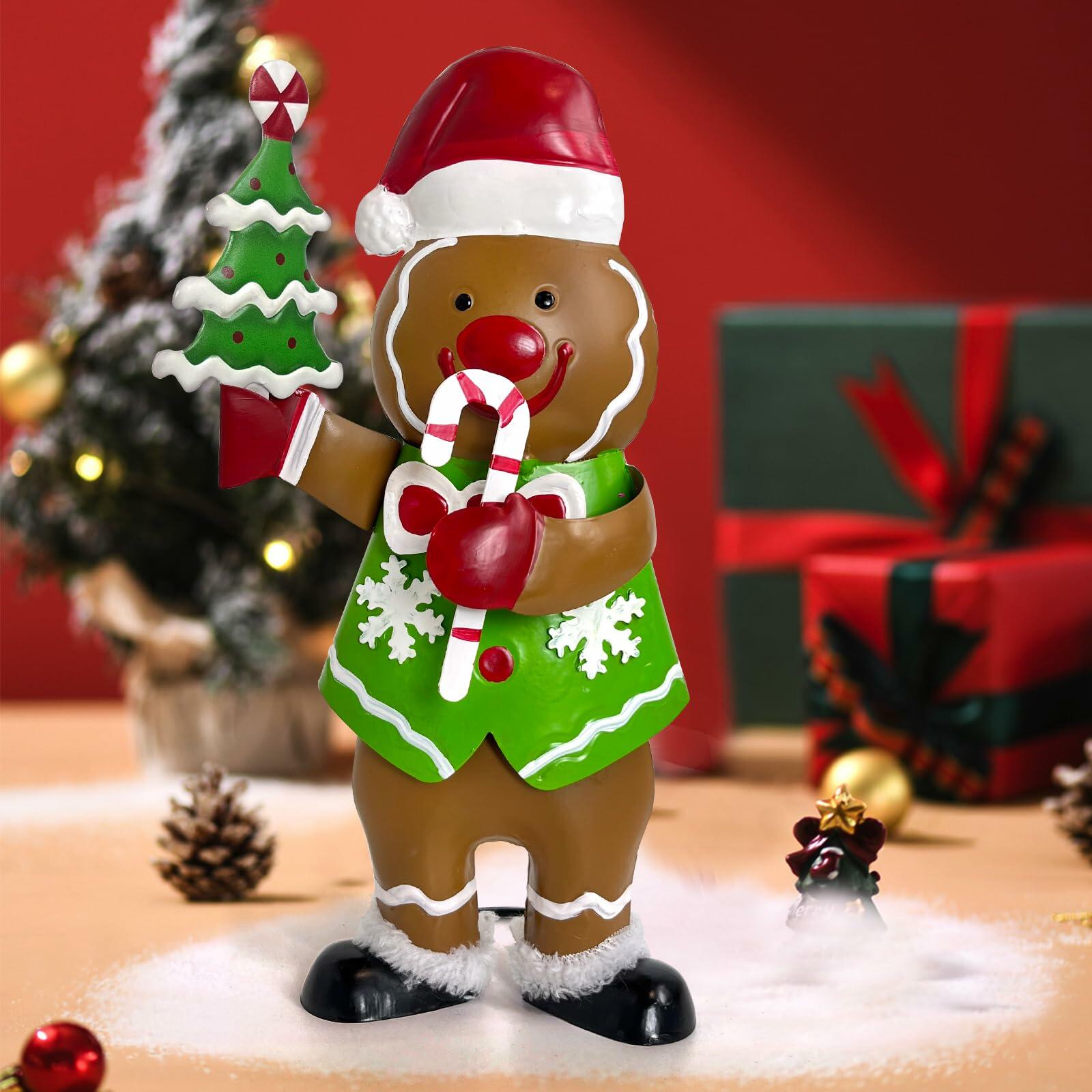 LIFFY Gingerbread Man Statue Christmas Decoration Handmade Indoor Decor Lights