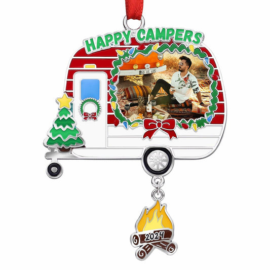 Camping Ornament Camper Photo Frame Christmas Tree Decoration 2024