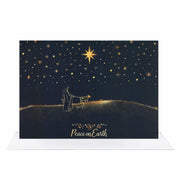 CareGifts Religious Christmas Card Gold Foil Peace on Earth 6x8 Inch 1 PC