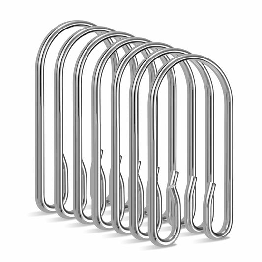 TENOVEL Stainless Steel Double Shower Curtain Hooks Rings 24 Pack Rust Proof