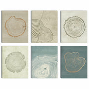 Anyzal Tree Ring Canvas Wall Art 6 Panels Gray 8x10 inches