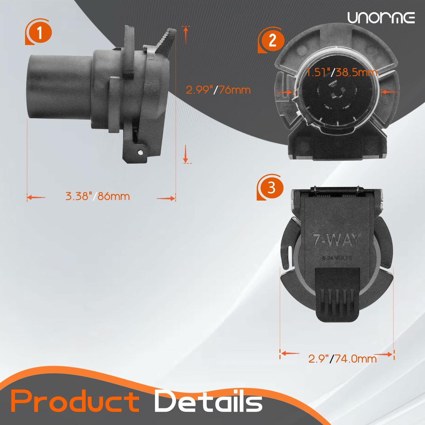 UNORME OEM Style Replacement 7-Way RV Blade Socket 7-Way Connector