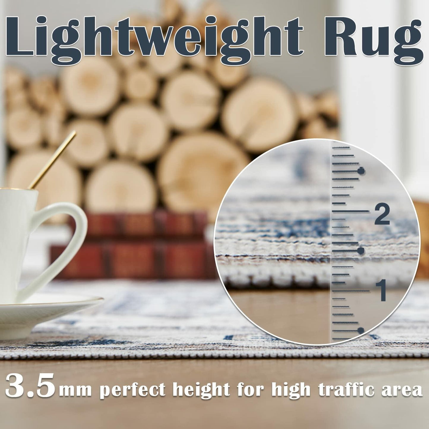 jinchan Hallway Runner Rug 2x8ft Vintage Floral Non-Slip Taupe