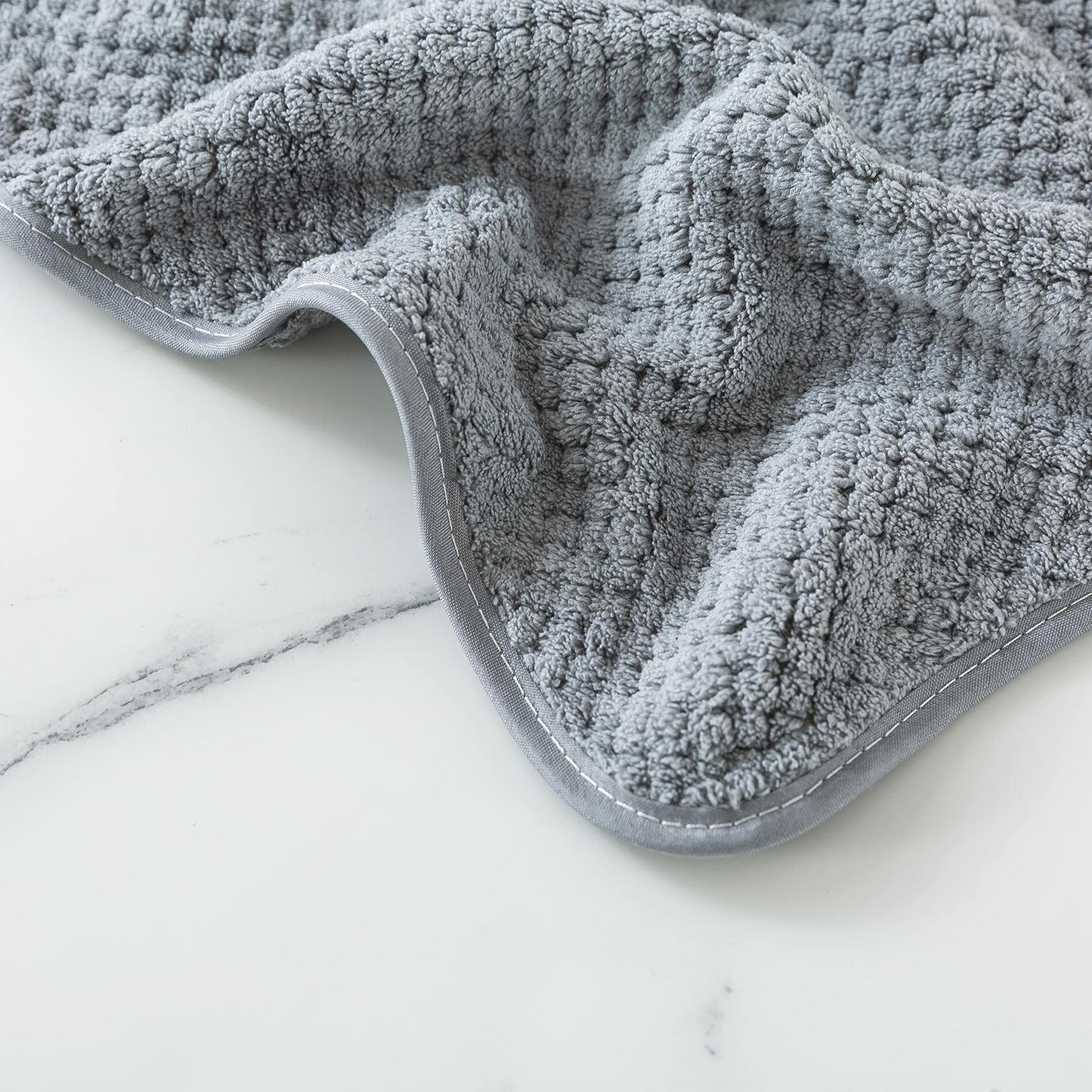 H HOUSEHOLD 3 Piece Bath Towel Set Quick Dry Grey 1 Bath 1 Washcloth 1 Hair