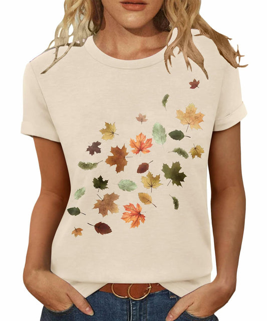 Inber Women's Crewneck Boho Wildflowers Graphic T-Shirt Size S