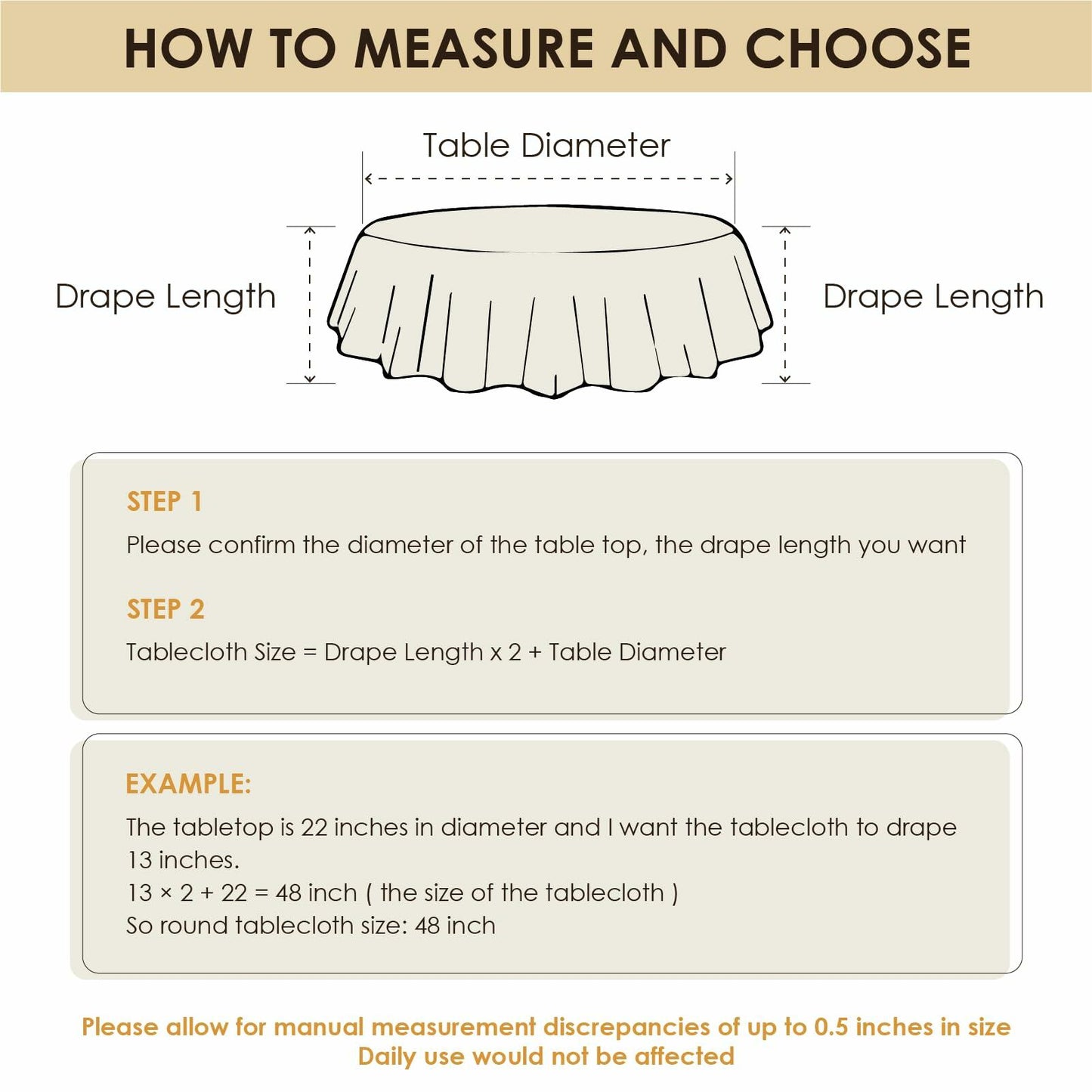 Aironment Rectangle Tablecloth Water Stain Resistant 60x120in Orange