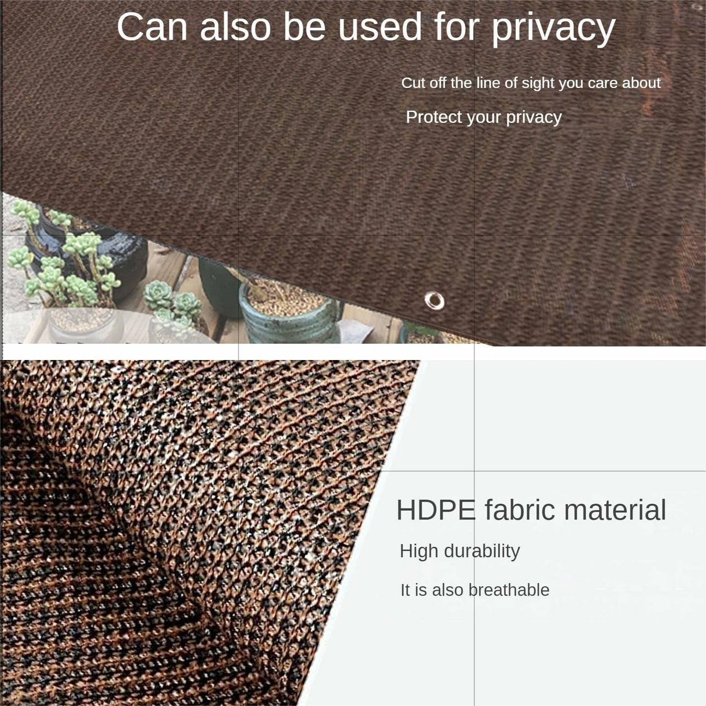 Demoul Shade Sail Rectangle Canopy 185GSM UV Block Wheat 9.84'x9.84'