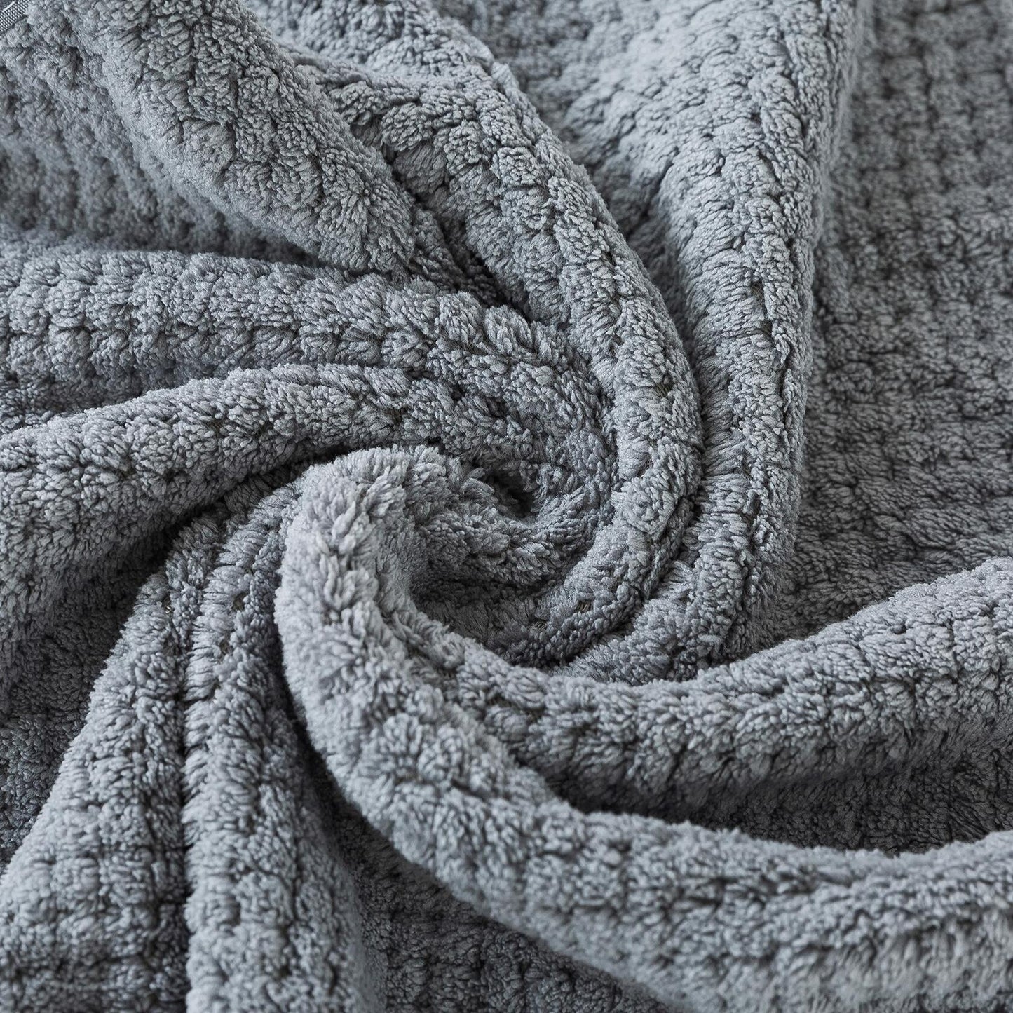 H HOUSEHOLD 3 Piece Bath Towel Set Quick Dry Grey 1 Bath 1 Washcloth 1 Hair