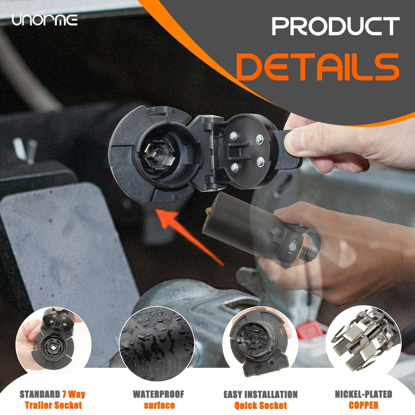 UNORME OEM Style Replacement 7-Way RV Blade Socket 7-Way Connector