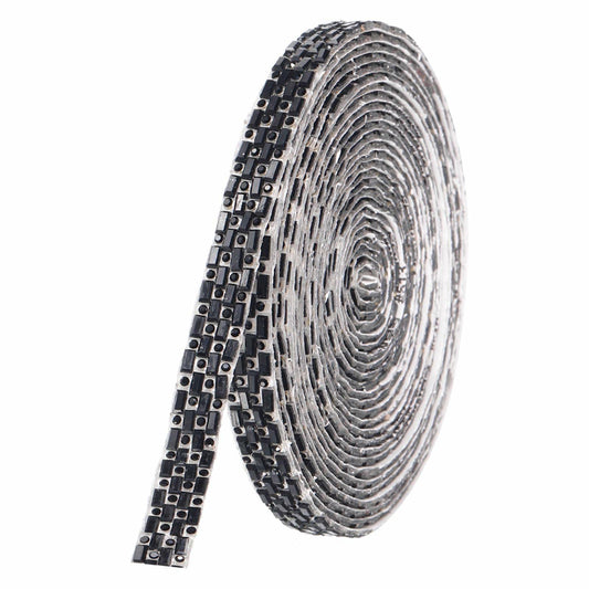 MECCANIXITY 10mm Self Adhesive Crystal Rhinestone Ribbon 5 Yards Black