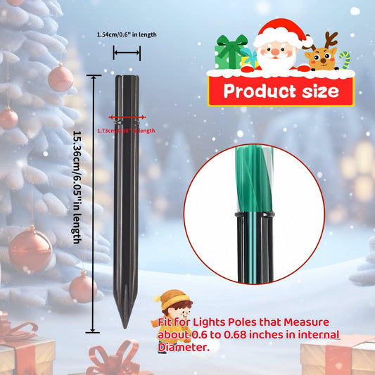 CYLHCM 24PCS Plastic Candy Cane Stakes for Christmas Lights 0.68-6.05in