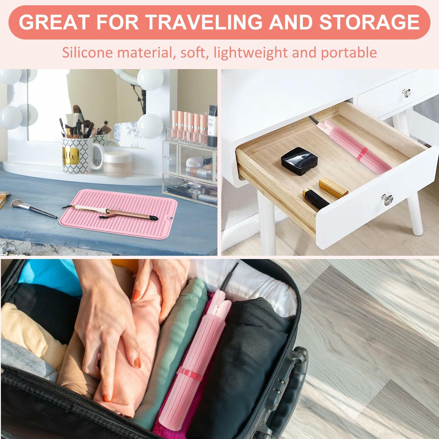 Quccefods Large Heat Resistant Silicone Mat for Hair Styling Tools