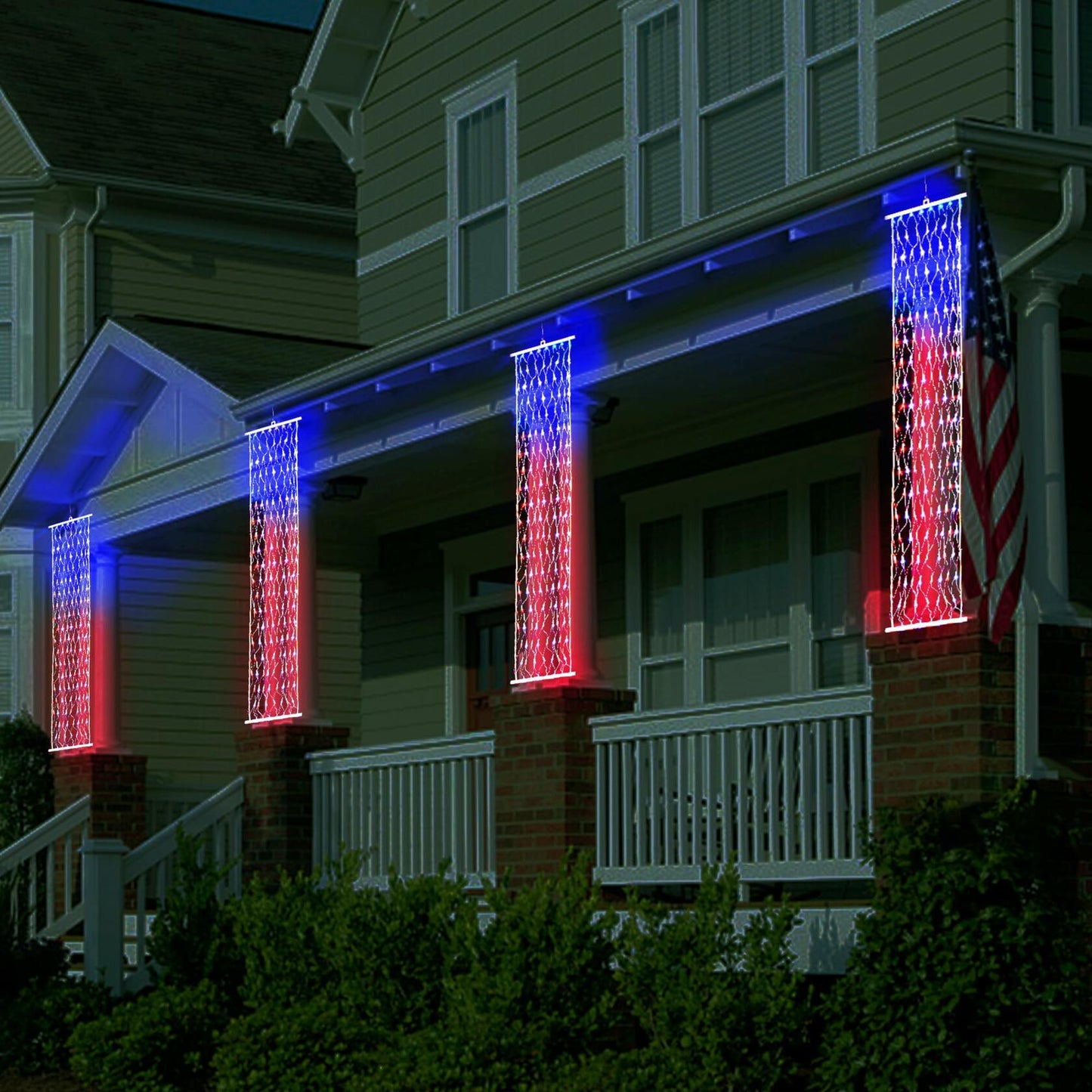 BlcTec Patriotic American Flag LED Lights 77.9x10.6in 320 LEDs Red White Blue