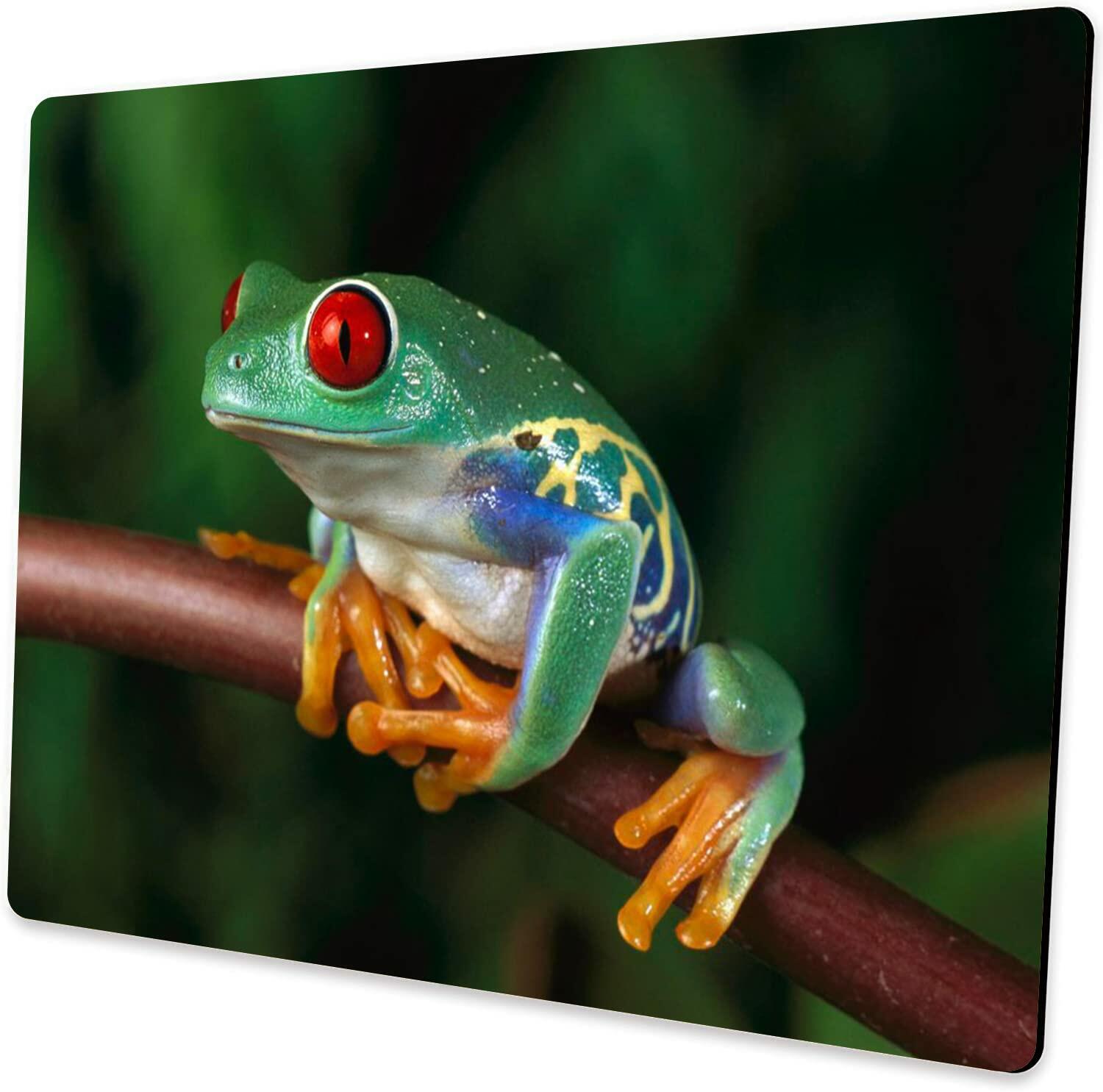 Personalized Rectangular Gaming Mouse Pad Oil Painting Frog Natural Rubber