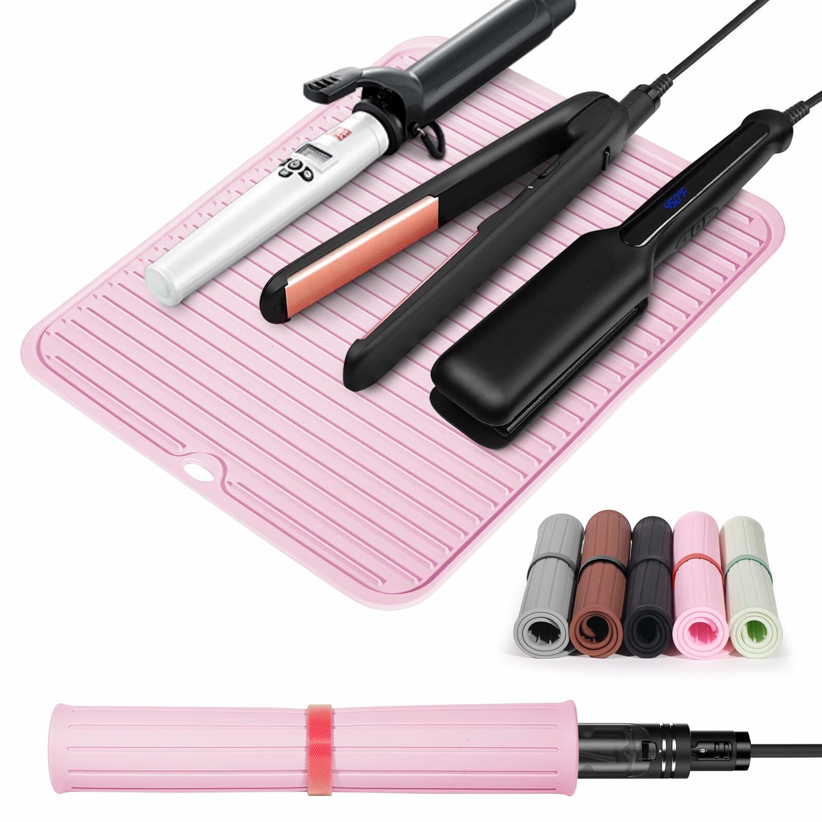 Quccefods Large Heat Resistant Silicone Mat for Hair Styling Tools