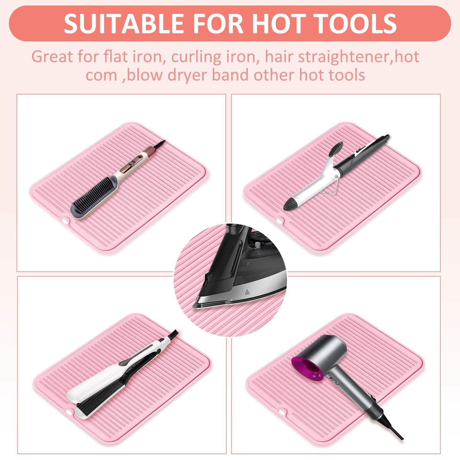 Quccefods Large Heat Resistant Silicone Mat for Hair Styling Tools