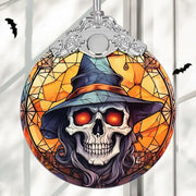 Terrifying Skull Christmas Ornament Stained Glass Holiday Decoration