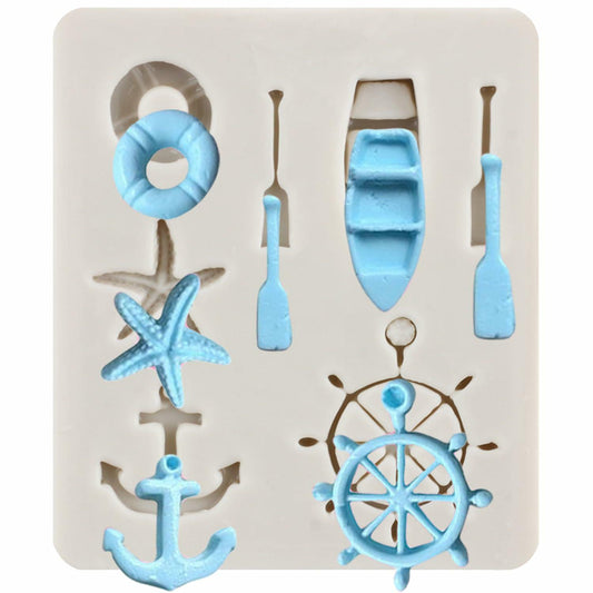 YANQINMS Silicone Rudder Anchor Sea Oar Fondant Mold for Cake Decorating