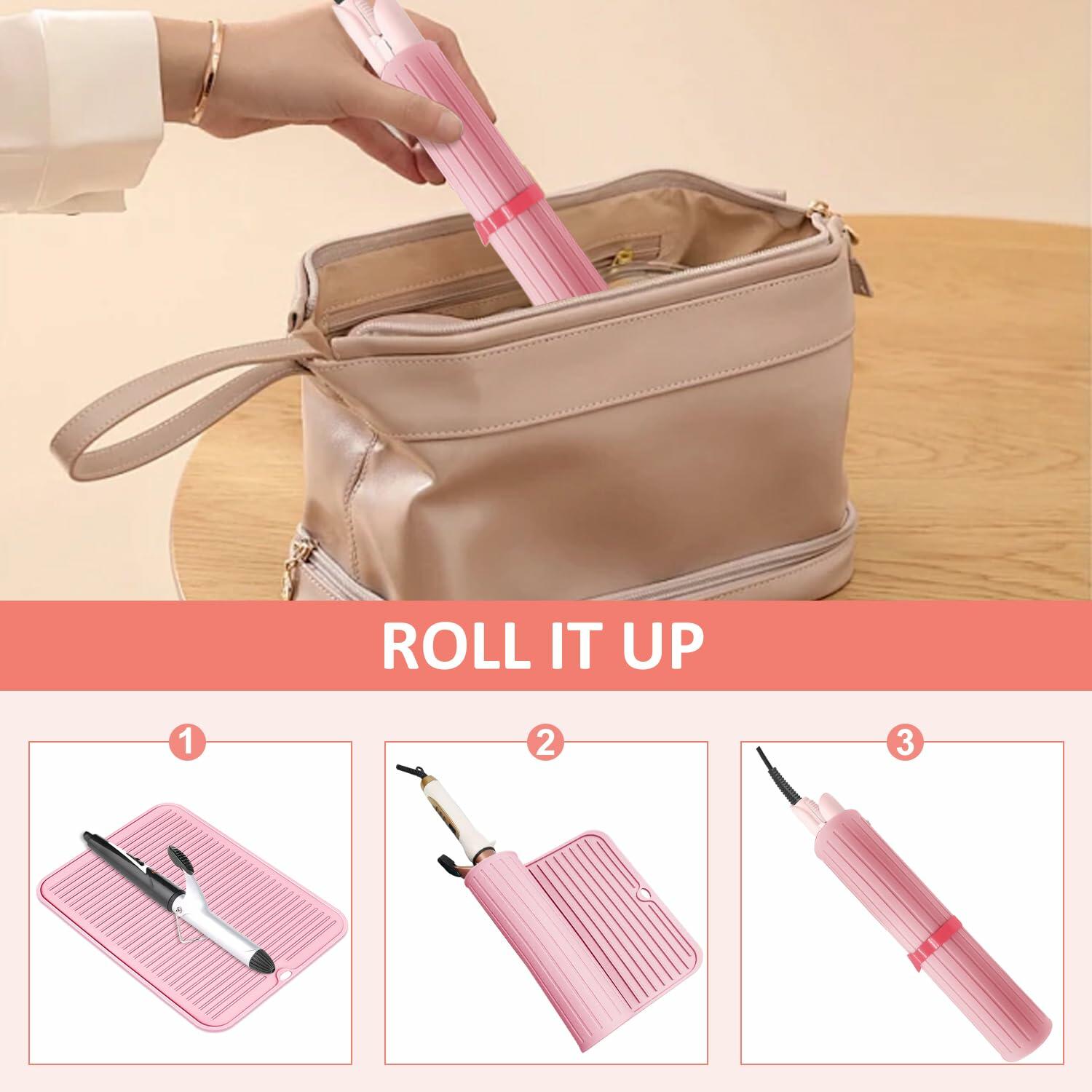 Quccefods Large Heat Resistant Silicone Mat for Hair Styling Tools