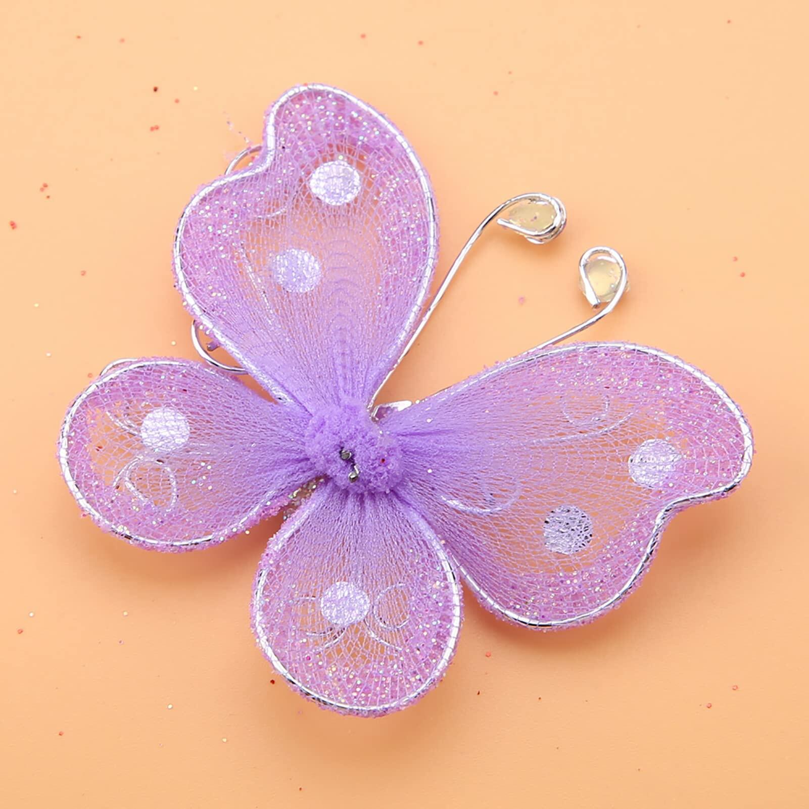 Yosoo Health Gear Wire Mesh Glitter Butterflies 24Pcs Sheer Wedding Decor