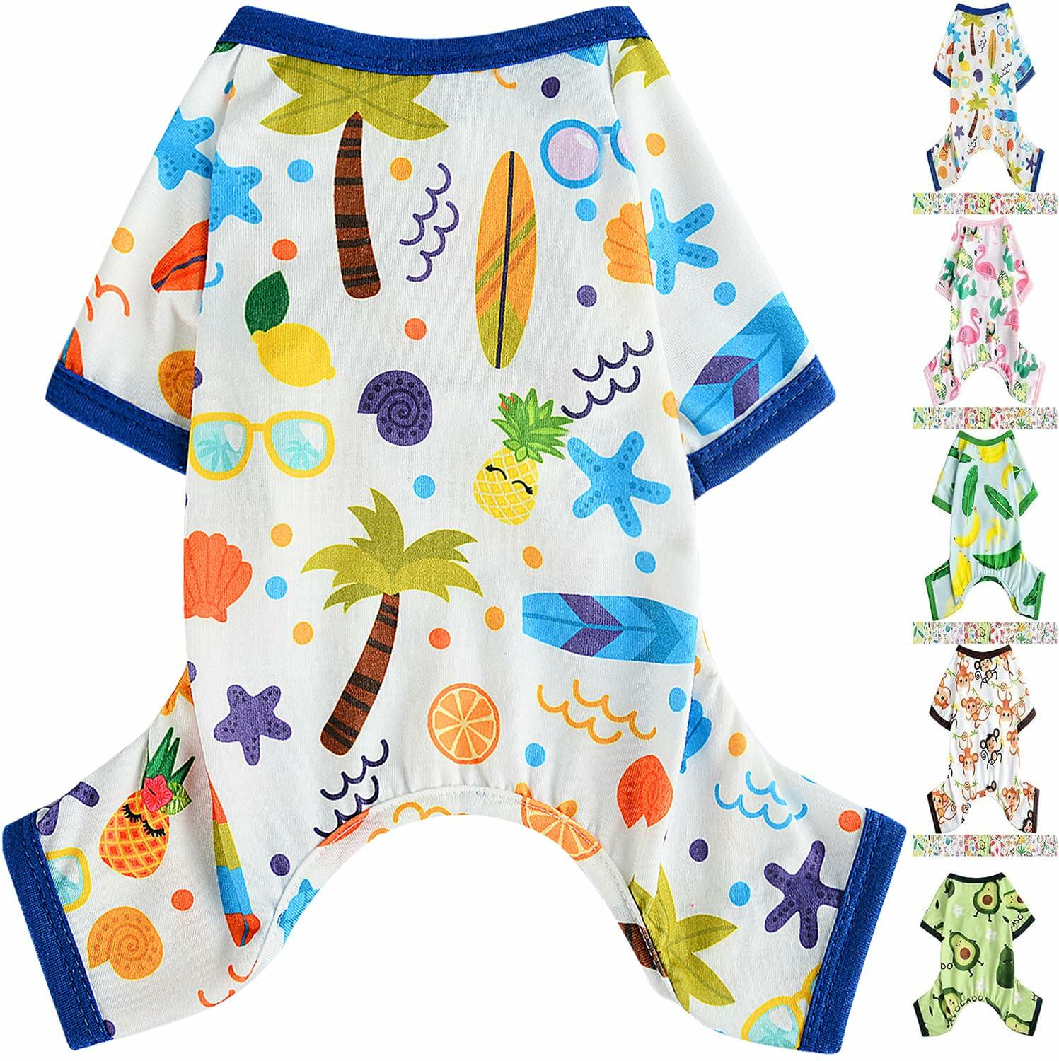 Dog Pajamas Small Chihuahua Yorkie Teacup Puppy Pjs Soft Pet Clothes Size 2XL