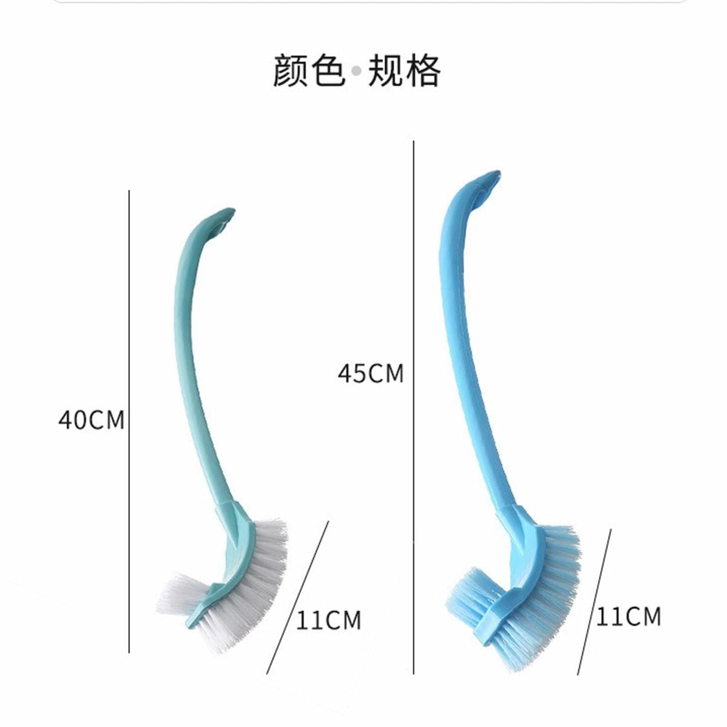 [Like_new] Simple Toilet Brush Double Sided Clean Brush with Long Holder Green 1pc