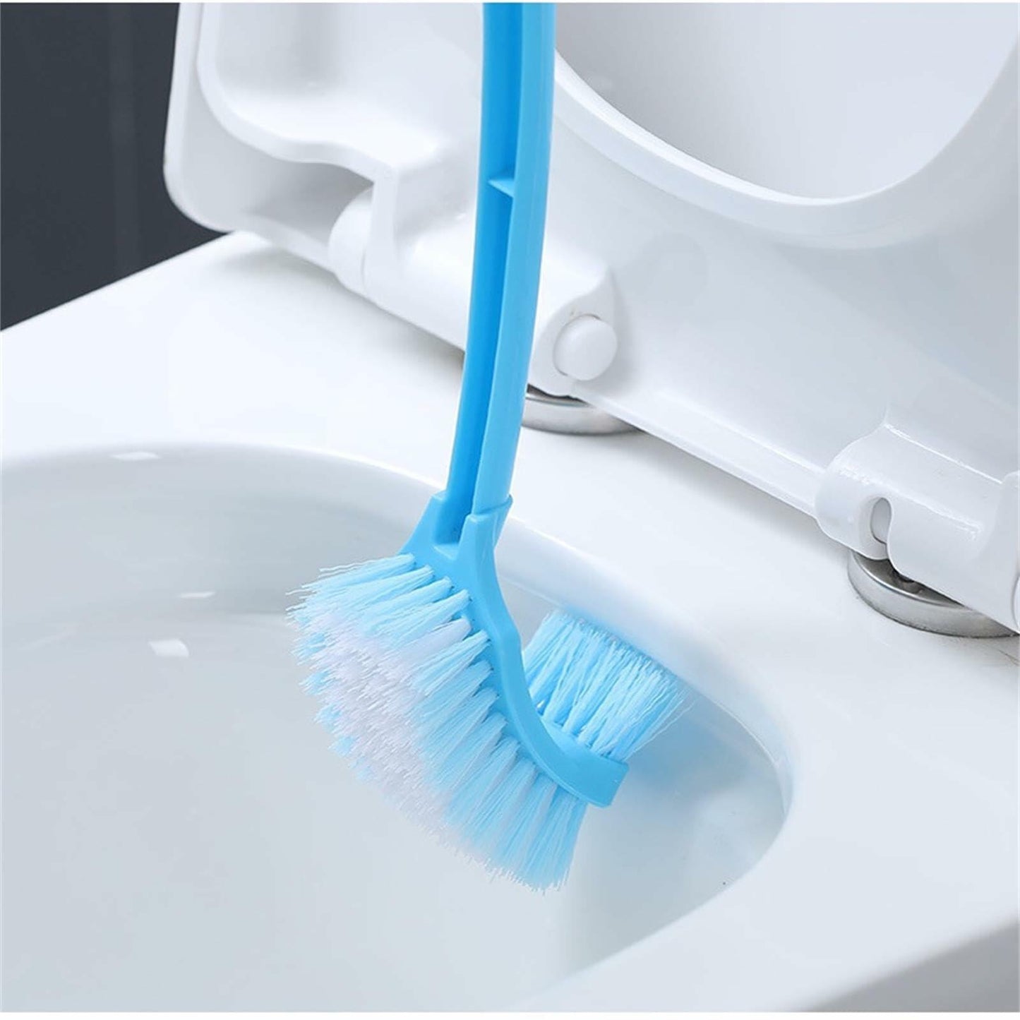 [Like_new] Simple Toilet Brush Double Sided Clean Brush with Long Holder Green 1pc