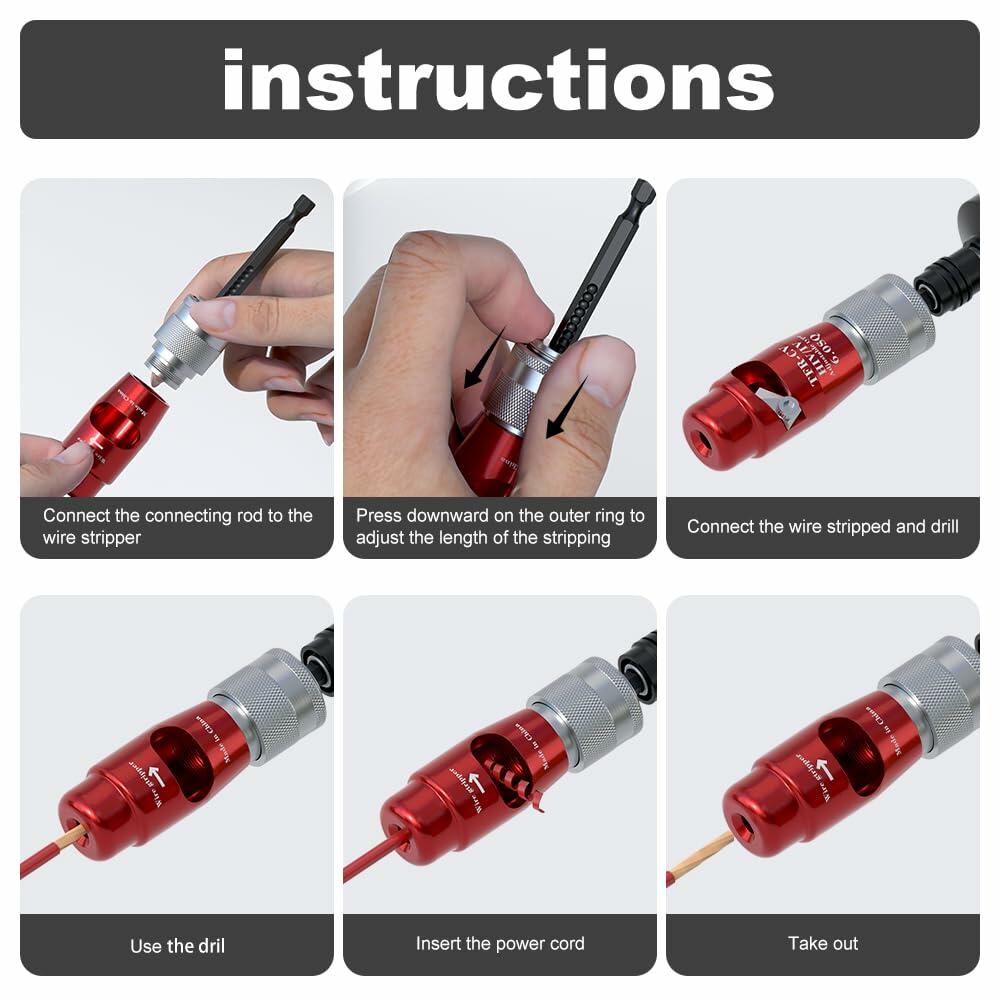 [Like_new] Fivepears Electric Wire Stripper Set Adjustable 2.5 4.0 6.0 Square Aluminum