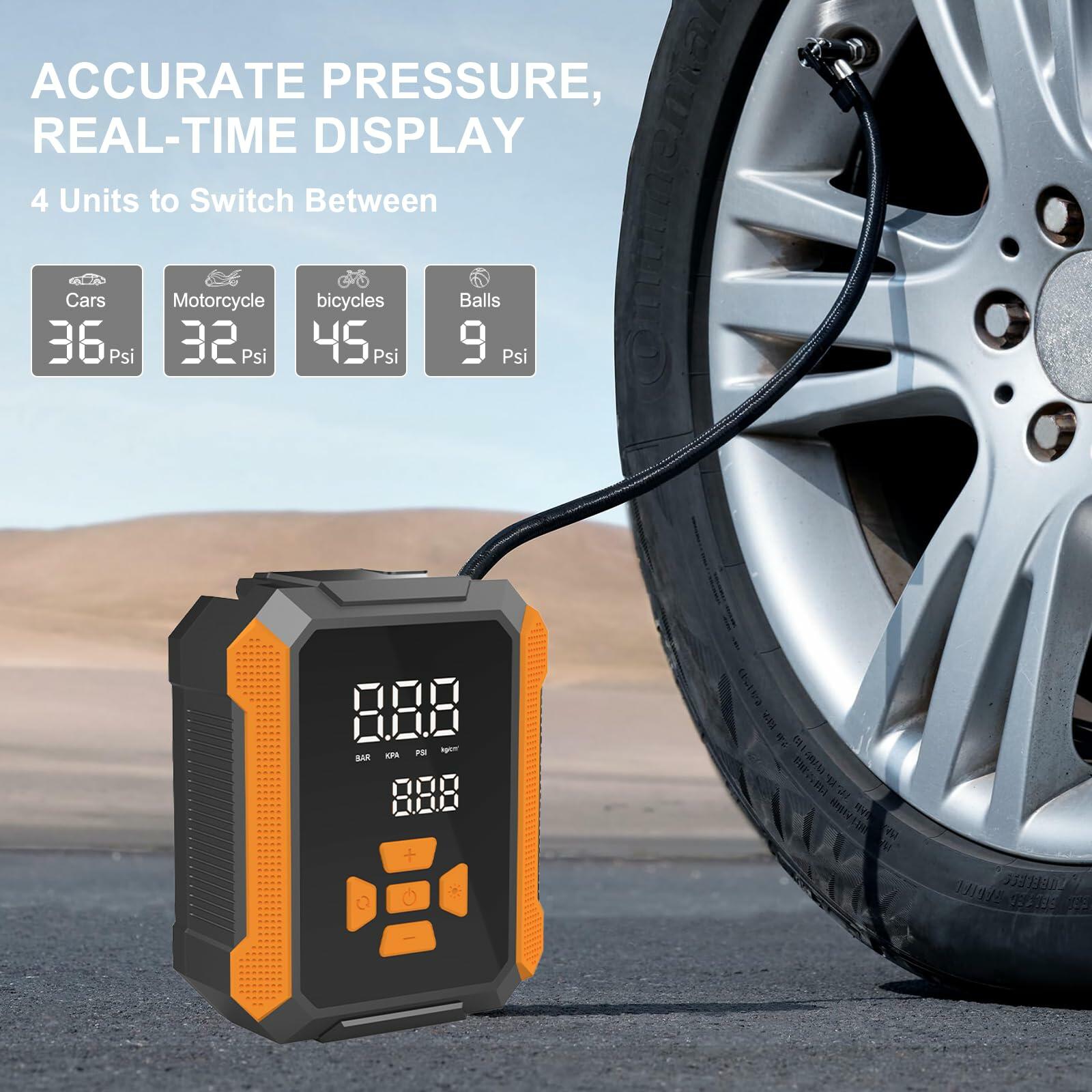T&Jero Portable Air Compressor 150PSI Cordless Digital Pressure Gauge Pump
