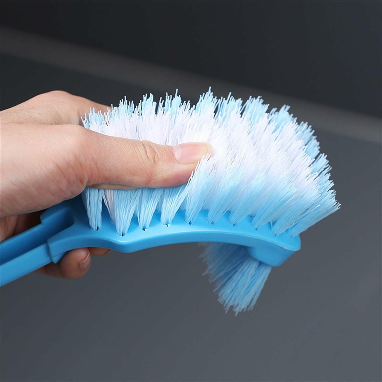 [Like_new] Simple Toilet Brush Double Sided Clean Brush with Long Holder Green 1pc