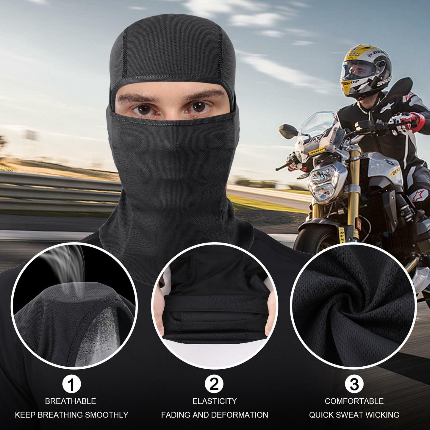 AXBXCX Camouflage Balaclava Face Mask Men Women Black Brown Camo 3 Pack