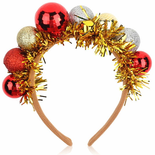 Christmas Gold Sparkly Headband for Women Girls Holiday Party Accessories