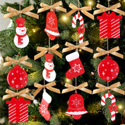 OAOLEER 12 Pack Acrylic Christmas Tree Ornaments Snowman Santa Crafts